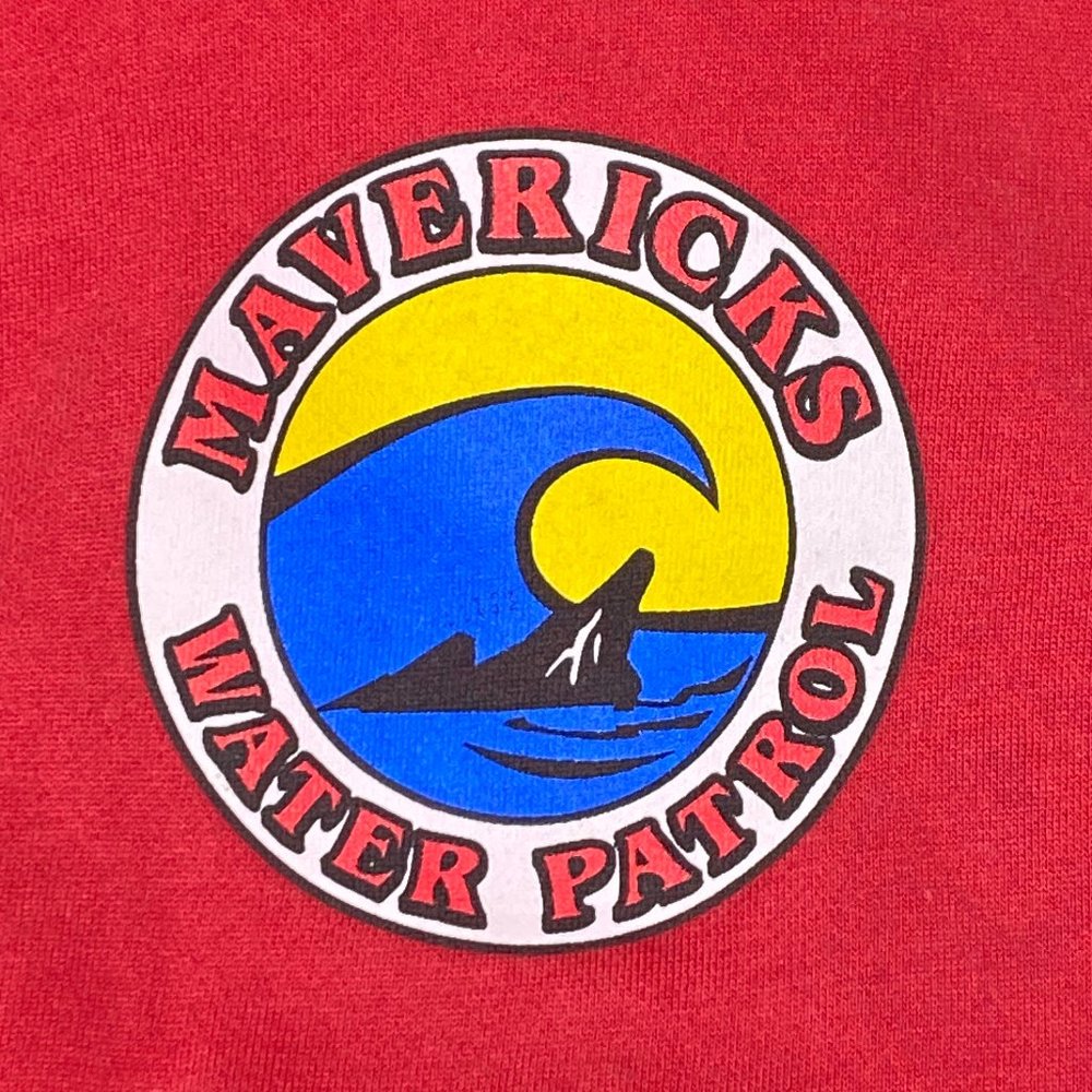 Vintage Mavericks Water Patrol Red Sweatshirt - Mavericks, California Surfing